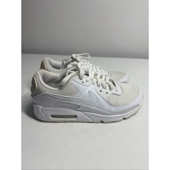Nike Air Max 90 Recraft Triple White 2020 Sz 8,5 Women’s CQ2560-100 Authentic - Picture 3 of 14